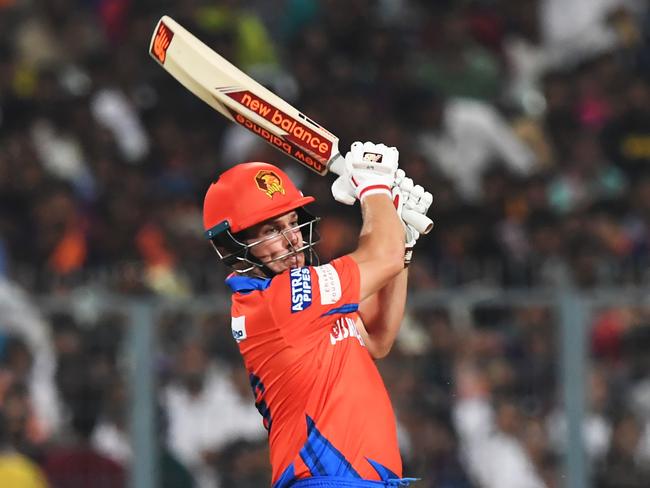 Aaron Finch in action for the Gujarat Lions in the IPL. He will play for his eighth IPL franchise this year. Picture: AFP