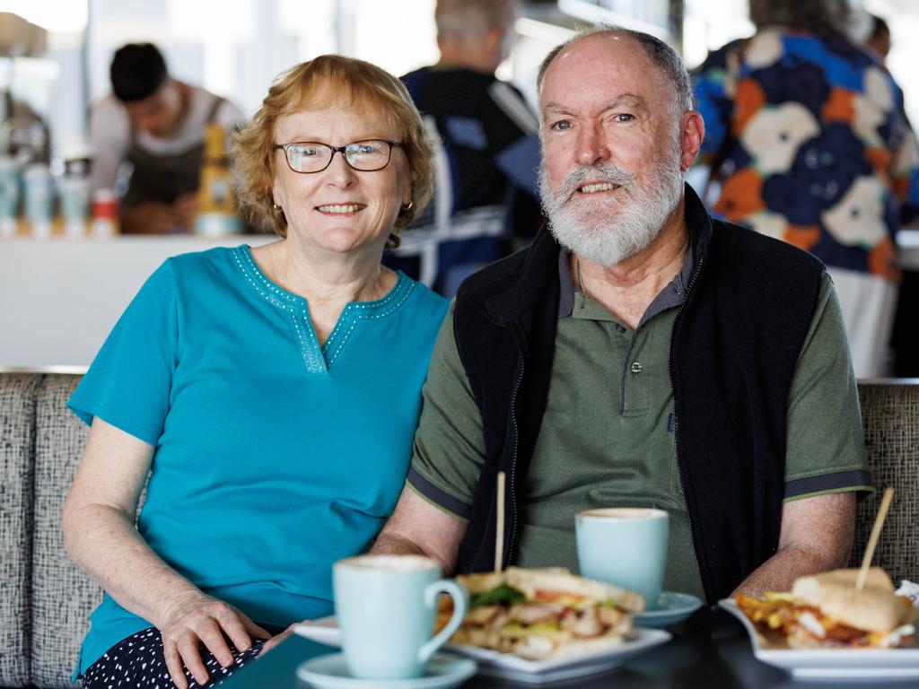 Robyn and Anthony Quinn at Coffee Club in Murrumba Downs. Picture Lachie Millard