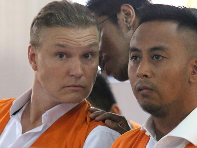 "NEWS360 PREMIUM LOCKED CONTENT: NO NEWS.COM, NO SKYNEWS, NO WEST AUSTRALIAN, NO AUSTRALIAN"Australian David Van Iersel and William Cabantog waiting inside Denpasar District Courtroom to face their trial on drug case in Bali. They were allegedly in possession 1.12 grams cocaine at Lost City Night Club in Canggu, North Kuta on last July.  (Photo. Lukman S.Bintoro)