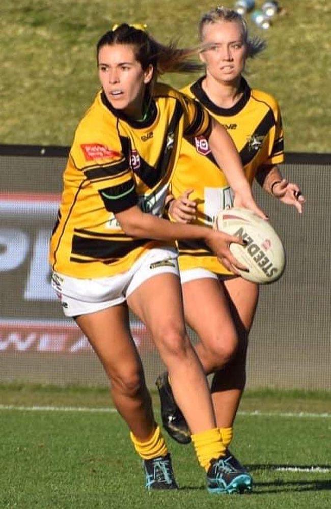 Caloundra Sharks women's player Ella-J Harris in action.