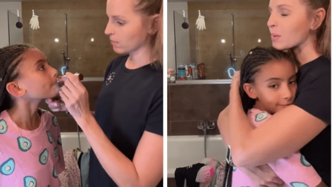 Mum goes viral for shaving her daughter's monobrow and face. Source: Instagram