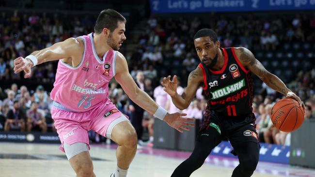 Bryce Cotton of the Perth Wildcats (R) and Matthew Mooney were key performers. (Photo by Fiona Goodall/Getty Images)