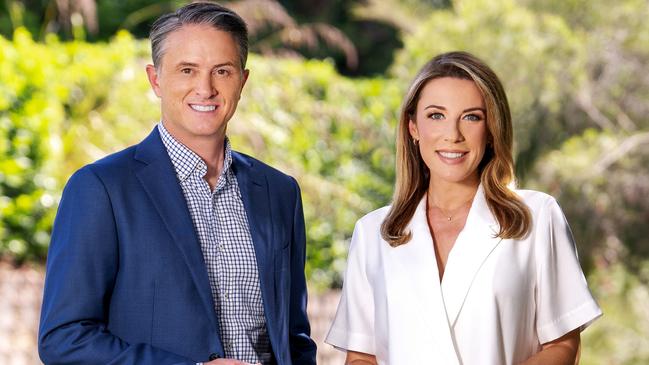 New 7News co-anchors Max Futcher and Sarah Greenhalgh. Picture: Paul A. Broben.