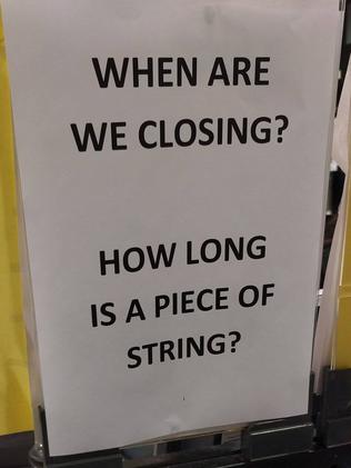 Staff got sick of being asked the same question.