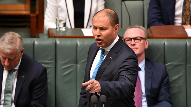 Treasurer Josh Frydenberg during Question Time in the House of Representatives at Parliament House in Canberra, Wednesday, February 13, 2019. (AAP Image/Mick Tsikas) NO ARCHIVING