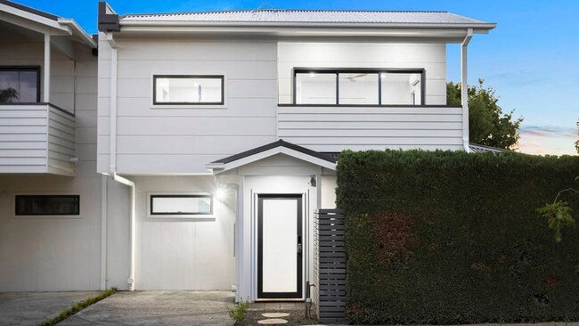 The three-bedrom pas at 5B Naismith St, Footscray, is for sale for about Melbourne’s median price, at $790,000-$860,000.