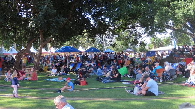Festival-goers enjoying a day out with friends and family at the Relish Food & Wine Festival.