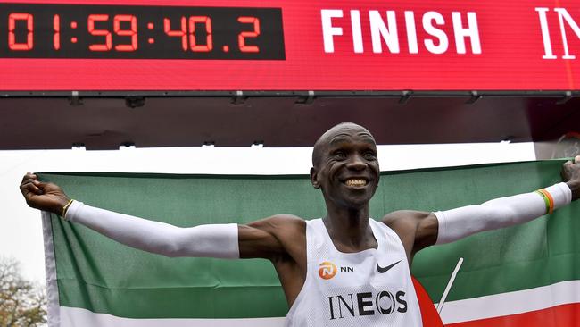 Eliud Kipchoge broke two hours for the marathon. Picture: AFP