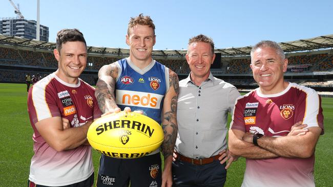 Zane Littlejohn, Mitch Robinson, David Noble and Chris Fagan at the Gabba. Picture: Annette Dew