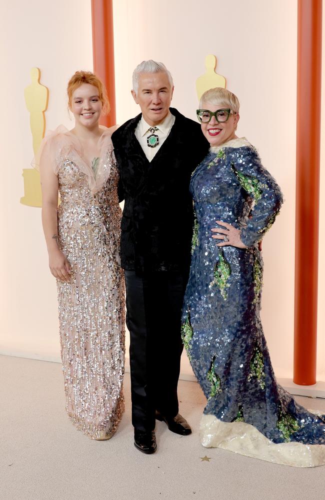 Lillian Amanda Luhrmann, Baz Luhrmann and Catherine Martin. Picture: Getty Images