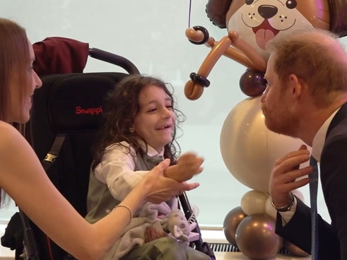 Harry had a playful meeting with young Noah, a recipient at this year's WellChild Awards.