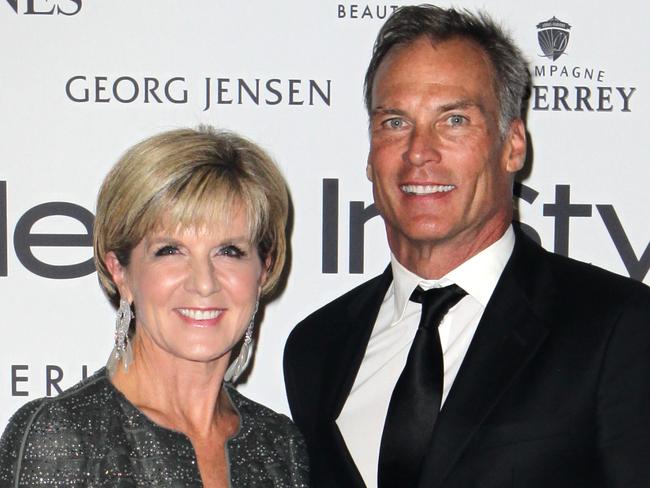 Julie Bishop and David Panton at another function last month. Picture: Christian Gilles.