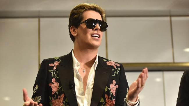 Right-wing British provocateur Milo Yiannopoulos. Picture: AFP