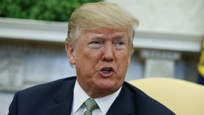 US President Donald Trump is questioning the impartiality of Robert Mueller's investigation and says the probe is groundless. Picture: Evan Vucci/AP