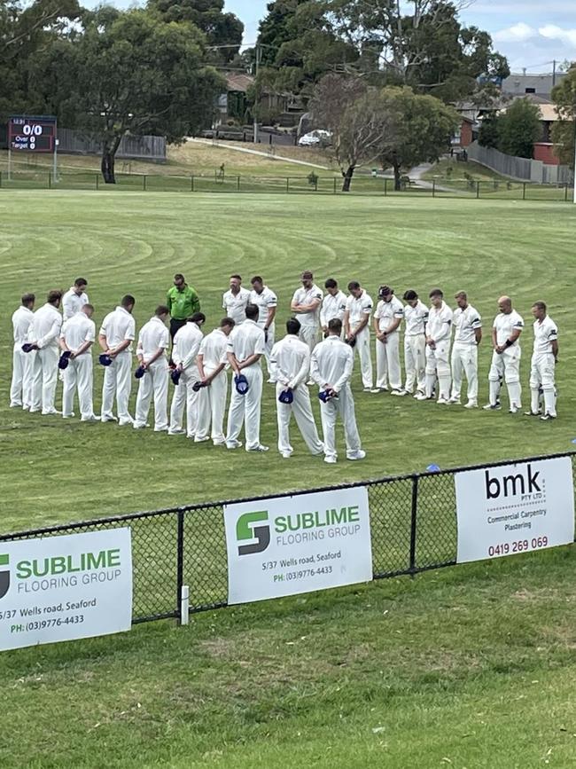 Cricketers held a minute's silence in tribute to David Collins on Saturday.