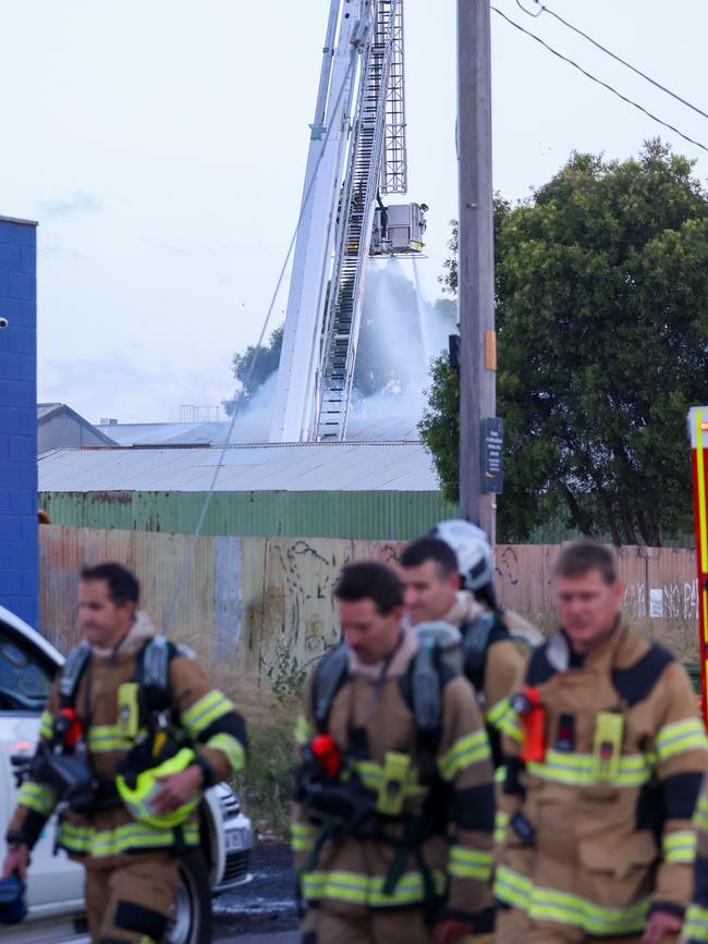 More than 50 fireys were at the scene. Picture: Brendan Beckett