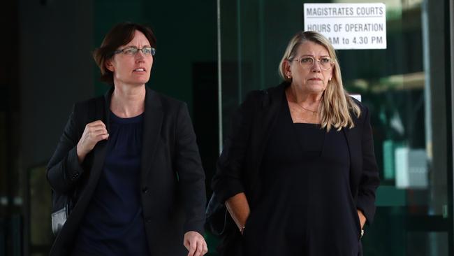 Kirsty Wright, left, and Vicki Blackburn in Brisbane on Wednesday. Picture: David Clark