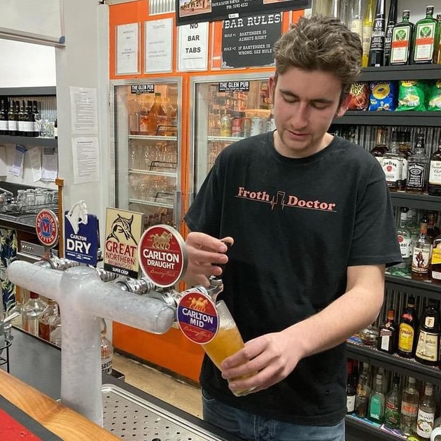 Bartender Riley Timmers from the Glengarry Hotel. Picture: Supplied