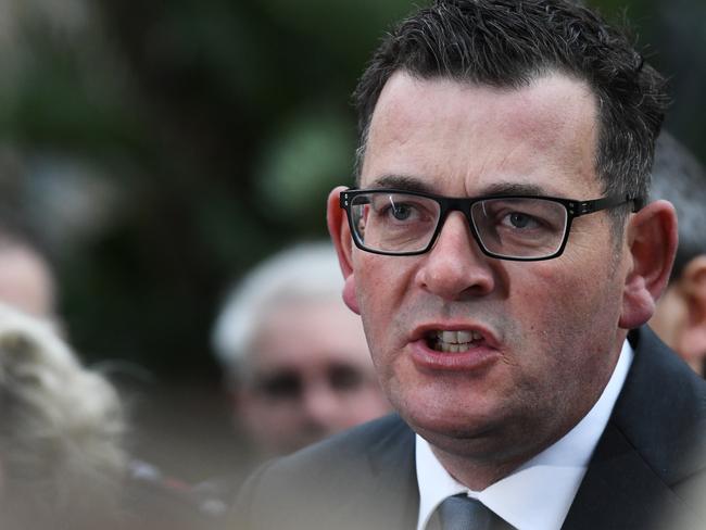 Victorian Premier Daniel Andrews addresses the media during a press conference outside the State Parliament of Victoria, Melbourne, Tuesday, May 22, 2018. Measures to make sure anyone who injures an emergency worker gets thrown in jail are to be introduced by the Victorian government. (AAP Image/James Ross) NO ARCHIVING