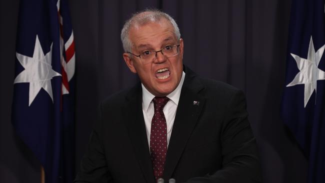 Prime Minister Scott Morrison during a press conference in Parliament House Canberra. Picture: NCA NewsWire / Gary Ramage