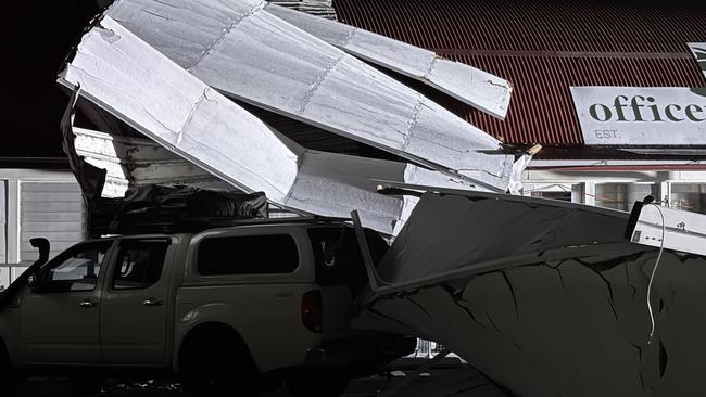 A car spotted after the roof collapsed. Picture: Mikaela Mulveney