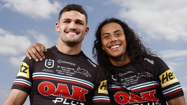 Nathan Cleary and Jarome Luai formed a lethal halves pairing at the Panthers. Picture: Jonathan Ng