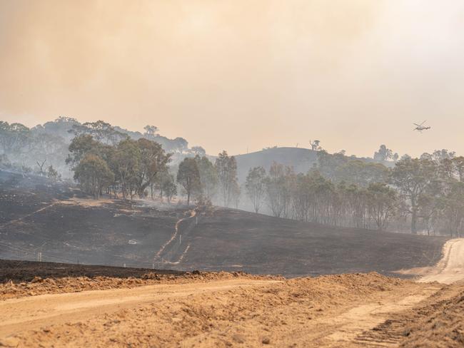 Smoke fills the air from the Bayindeen-Rocky Rd fire. Picture: Forest Fire Management Victoria