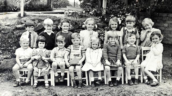 Clover Moore (front row, second from left) in her kindergarten class photo at Gordon Public School.