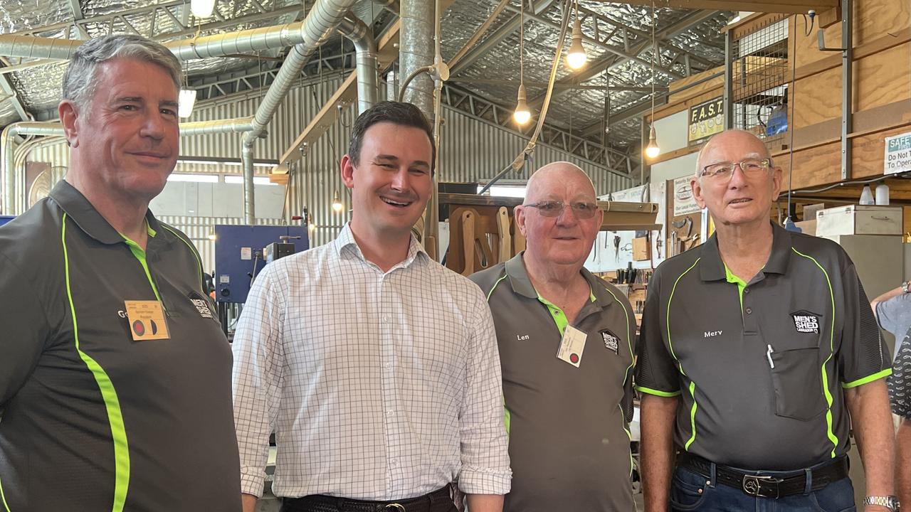 Bonney MP Sam O'Connor at Labrador Men's Shed. Picture: Keith Woods.