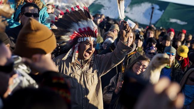 A protest against the Dakota Access Pipeline in North Dakota. Picture: AP