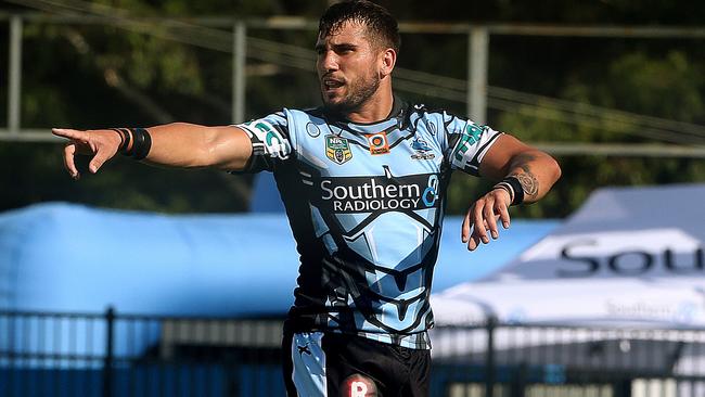NRL trial game. Sharks V Manly at Shark Park. Jack bird.