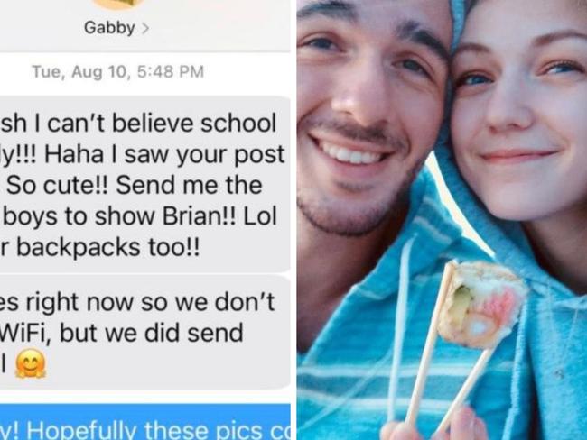 Texts revealed before Gabby went missing