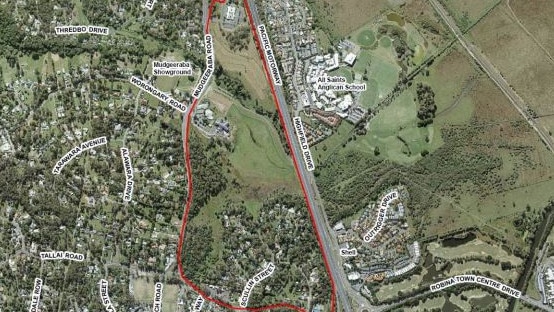 An aerial showing the Mudgeeraba Investigation Area.