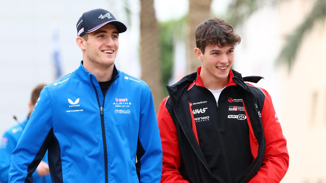 Jack Doohan and Oliver Bearman during pre-season testing in Bahrain. (Photo by Clive Rose/Getty Images)