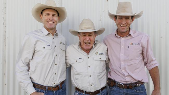 Mick, Colin and Ben Hewitt have grown their business to more than three million hectares. Picture: Glenn Hunt