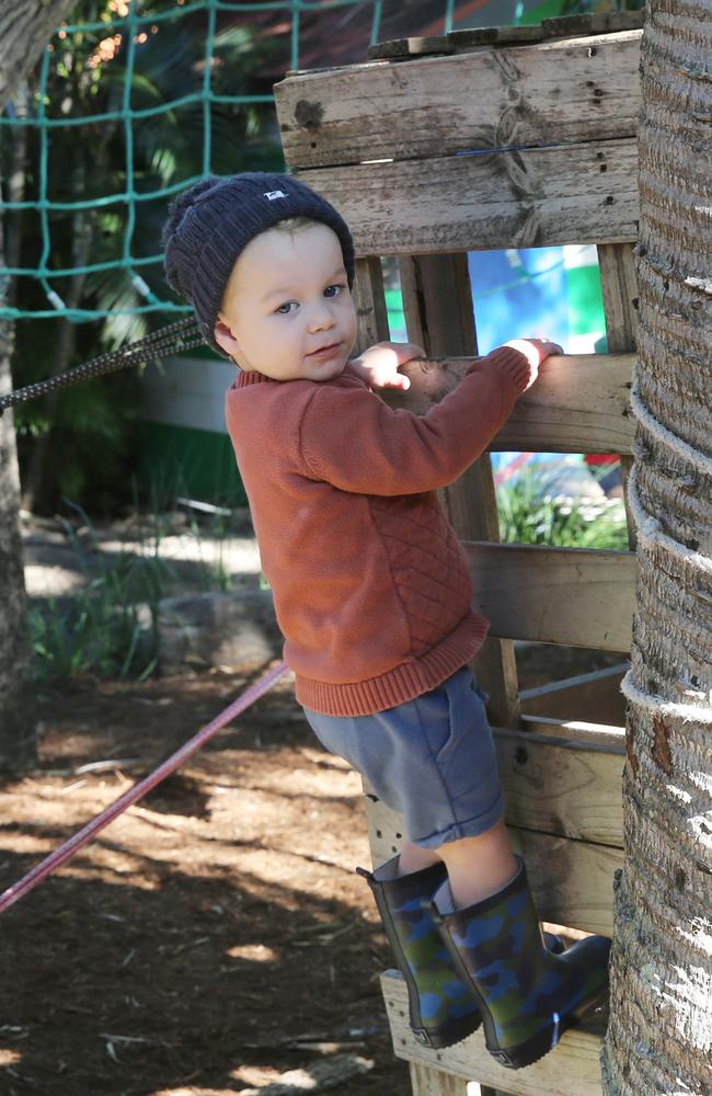 Ziggy Taylor playing at the Everton Park Child Care and Development Centre. Picture: Supplied