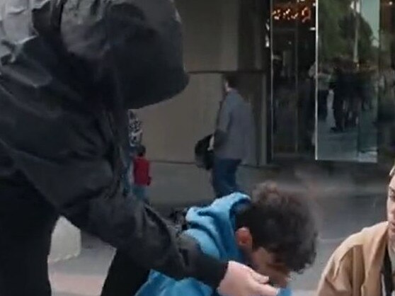 ...before spraying him in the face. Pictures: X