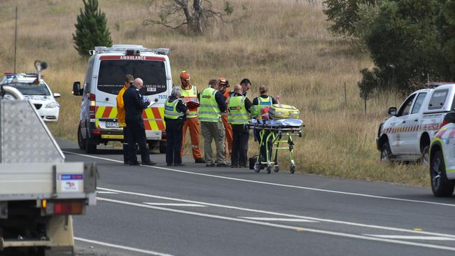 The Glenelg Highway was closed to traffic during the rescue.