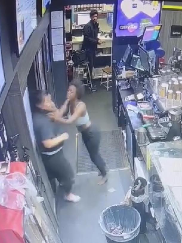 An assault at an Adelaide petrol station. The SDA union is launching a campaign to better protect petrol shop workers. picture: Supplied