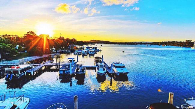 Sunset view from Noosa Boathouse. Picture: Swirltography