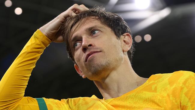 ADELAIDE, AUSTRALIA - OCTOBER 10: Craig Goodwin of the Socceroos after the third round FIFA World Cup 2026 Qualifier match between Australia Socceroos and China PR at Adelaide Oval on October 10, 2024 in Adelaide, Australia. (Photo by Maya Thompson/Getty Images)