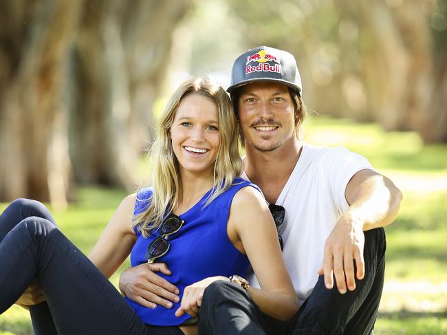 Olympic snow boarder Alex 'Chumpy' Pullin and his girlfriend Ellidy Vlug(Pictures Justin Lloyd)