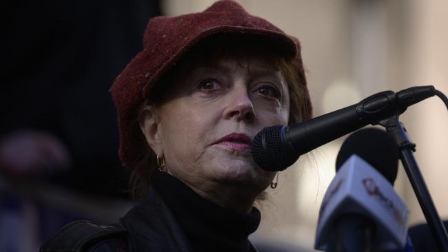 The actress is no stranger to protesting, speaking during a protest against a high court ruling regarding WikiLeaks founder Julian Assange in 2021. Picture: Ed Jones / AFP