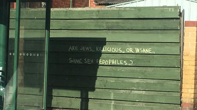 Anti-Semitic graffiti on Hawthorn Rd, Caulfield.