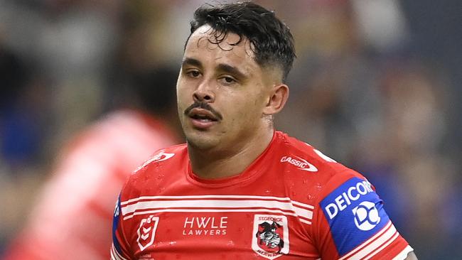 The NRL is happy with the call to sin bin a Dragons player last week, but they concede Jayden Sullivan shouldn’t have been the one sent from the field. Picture: Ian Hitchcock / Getty Images