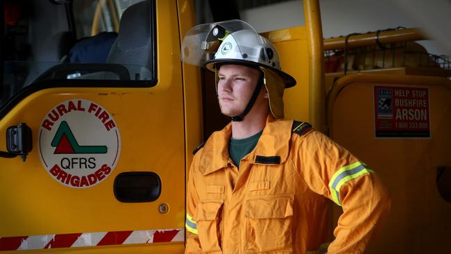 Tom Hulbert, 19, a Brookfield RFS volunteer. Westside residents are calling for a new RFS brigade to bolster the fire response capability in their area. Picture: Jamie Hanson