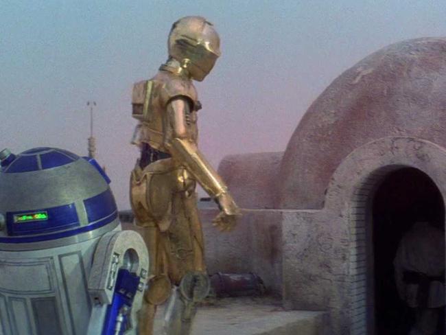 R2D2 and C3PO a long time ago in a galaxy far, far away. Well, mid-70s in the Californian desert.