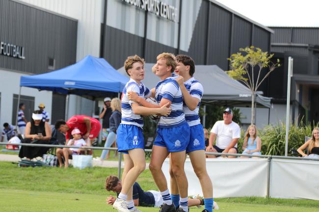 Ballymore Cup rugby action at the Albany Creek Brumbies Junior Rugby Union Club on Friday, April 12, 2024.