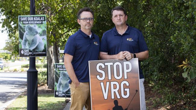 Andrew Cathcart and Phillip Carlson of Save North Lakes Golf Course group are hoping to stop development of the site. (AAP Image/Renae Droop)