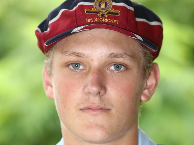 TSS First XI Cricketer Finn Smith poses for a picture.Photograph : Jason O'Brien